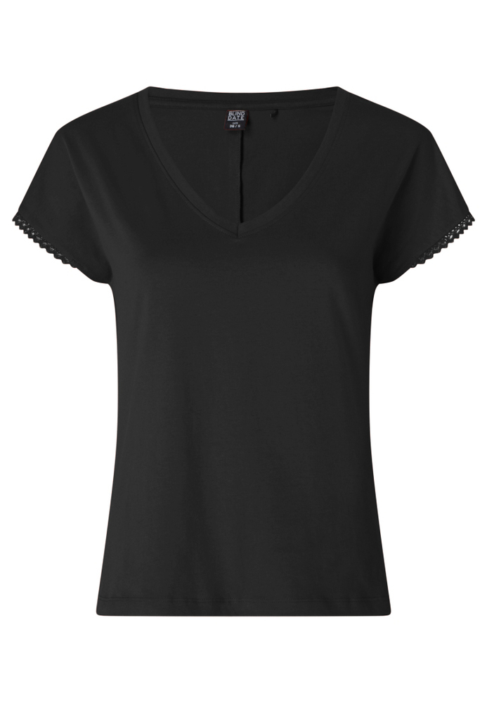 T-Shirt mit Häkelkante