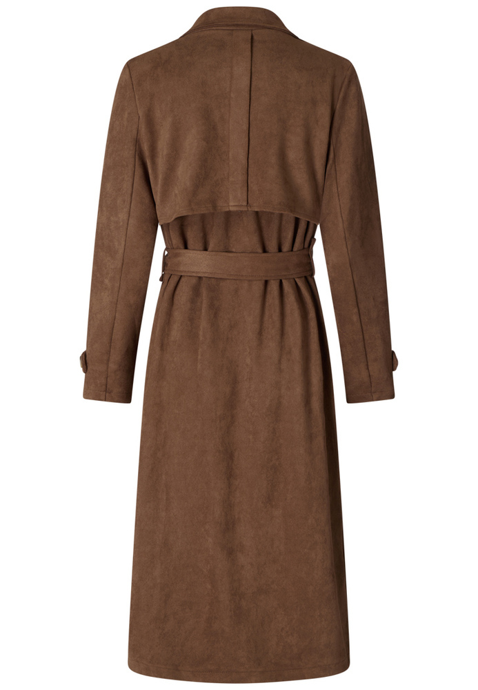 Trenchcoat im Velourleder-Optik