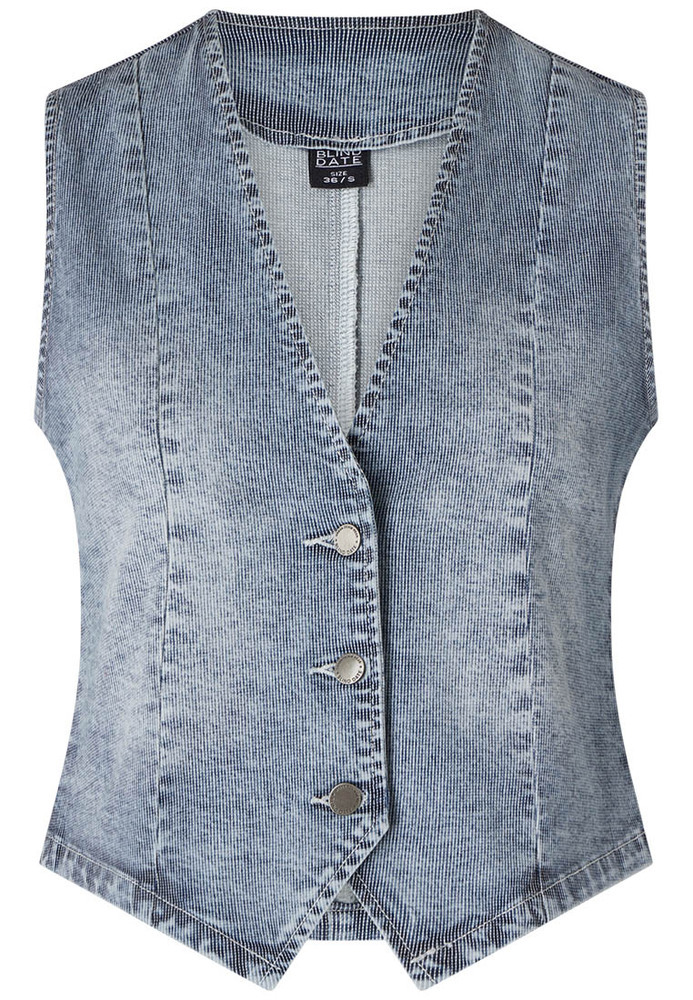 Jeansweste mit All-Over-Muster