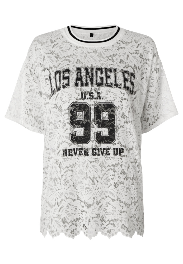 Spitzenshirt mit Frontprint