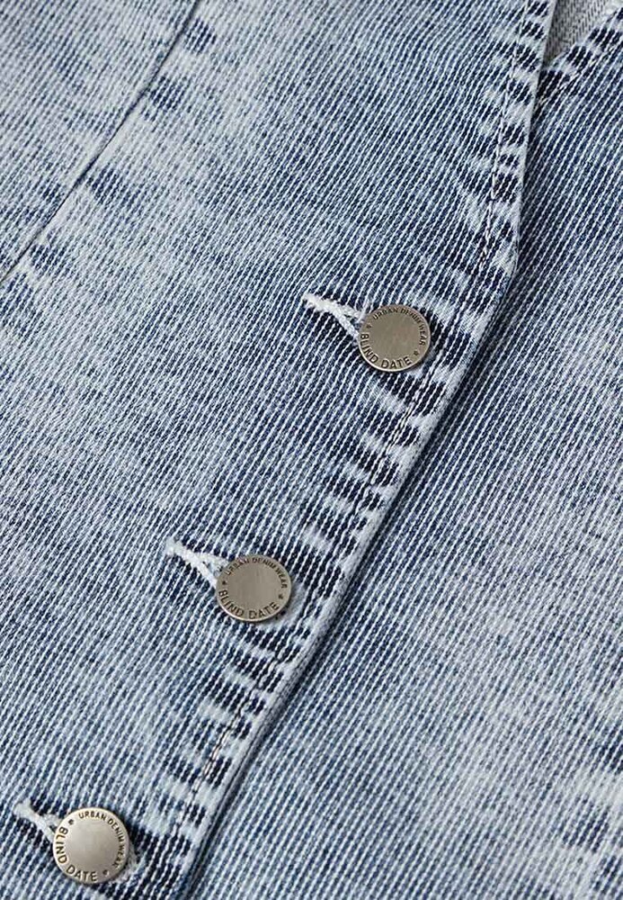 Jeansweste mit All-Over-Muster