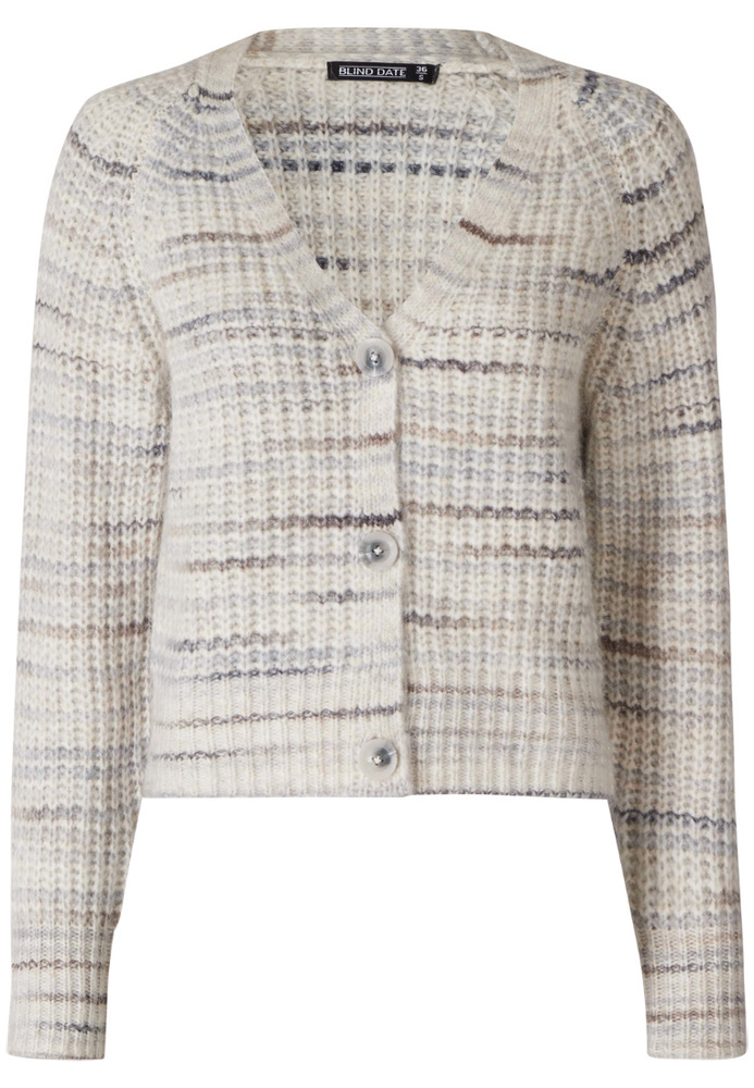 Strickjacke im Melange-Look