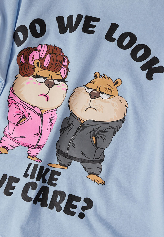 Pyjama-Shirt mit Comic-Print