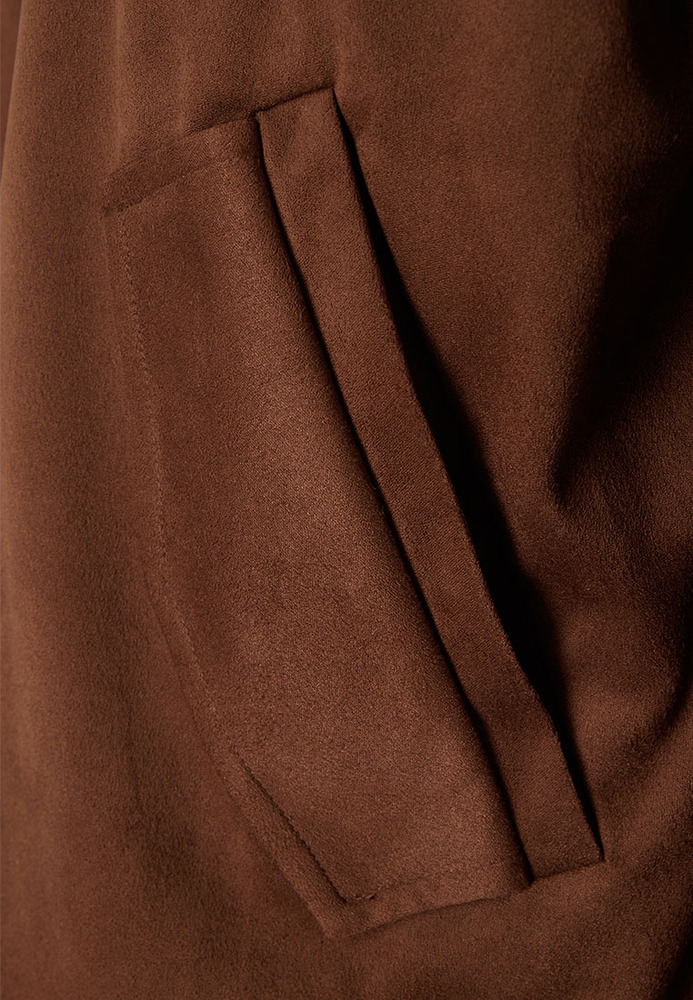 Blousonjacke in Veloursleder-Optik