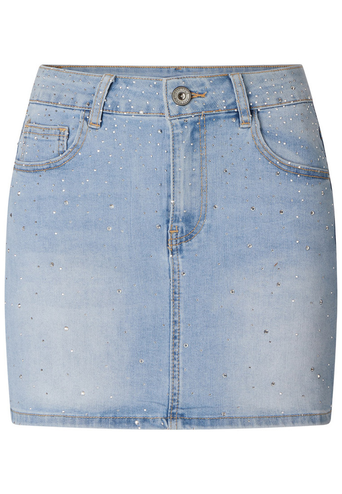 Jeans-Minirock mit Glitzersteinen