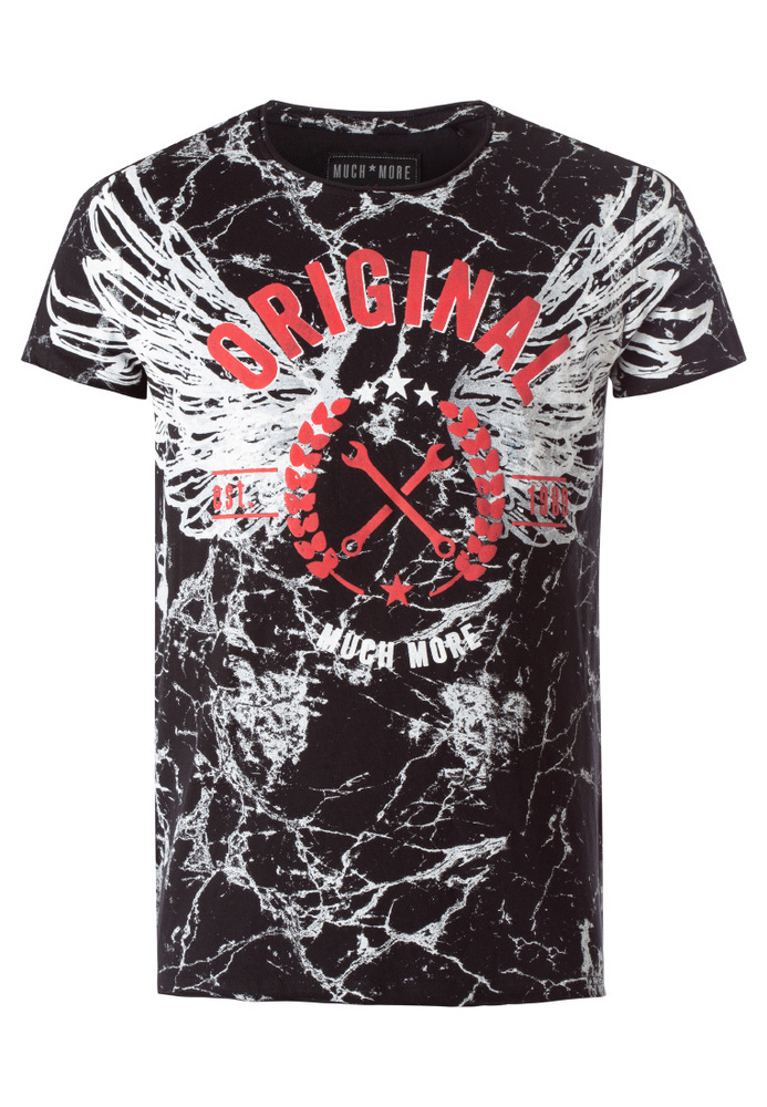 T-Shirt mit Marmor-Muster