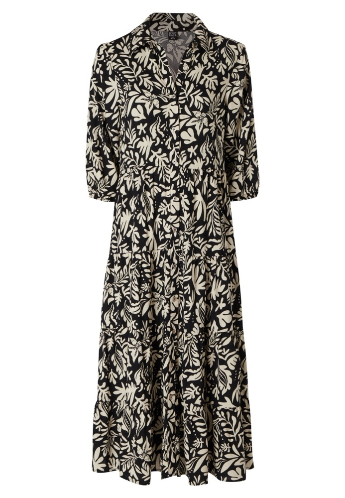 Stufenkleid mit Blättermuster