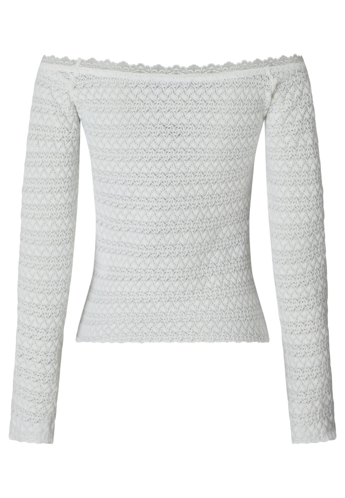 Carmenshirt mit Spitzenkante