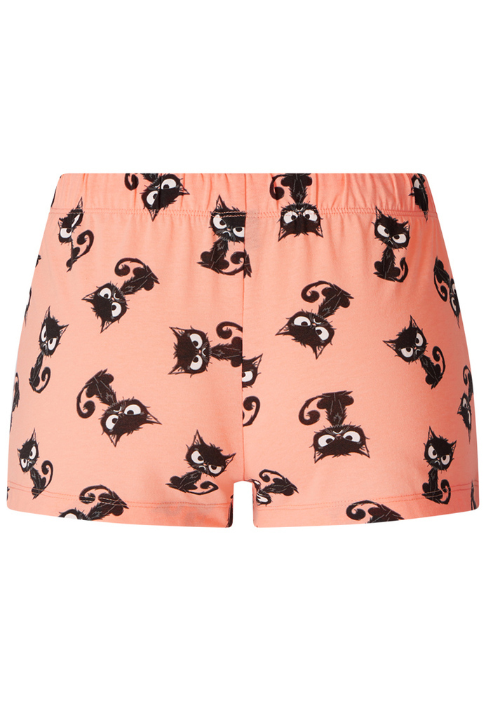 Pyjama-Shorts mit Katzen-Motiv