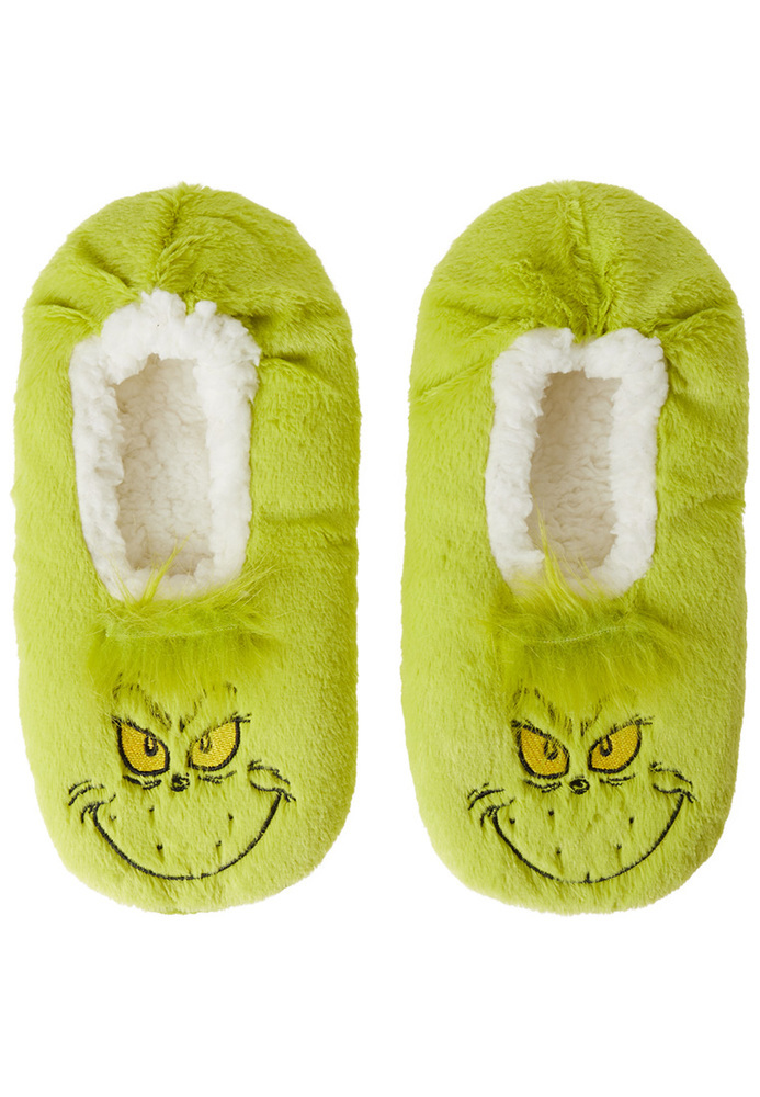 Hausschuhe im Grinch-Design