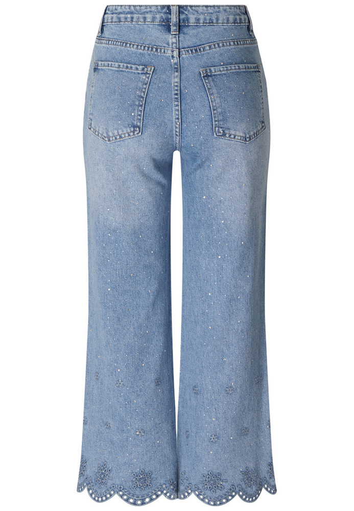 Flared Jeans mit Lochstickerei