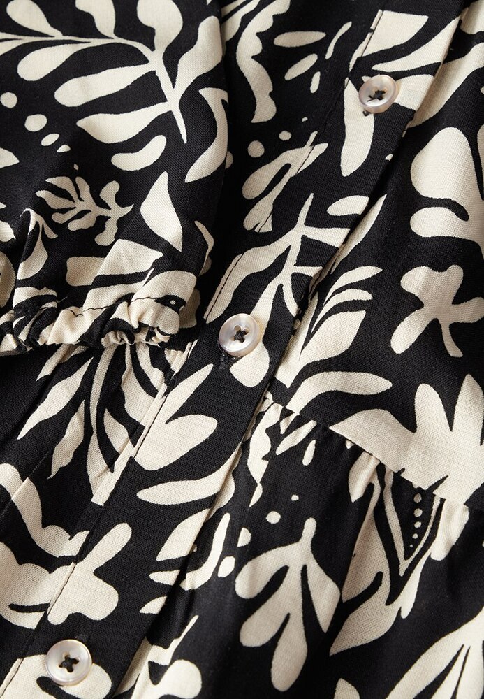 Stufenkleid mit Blättermuster