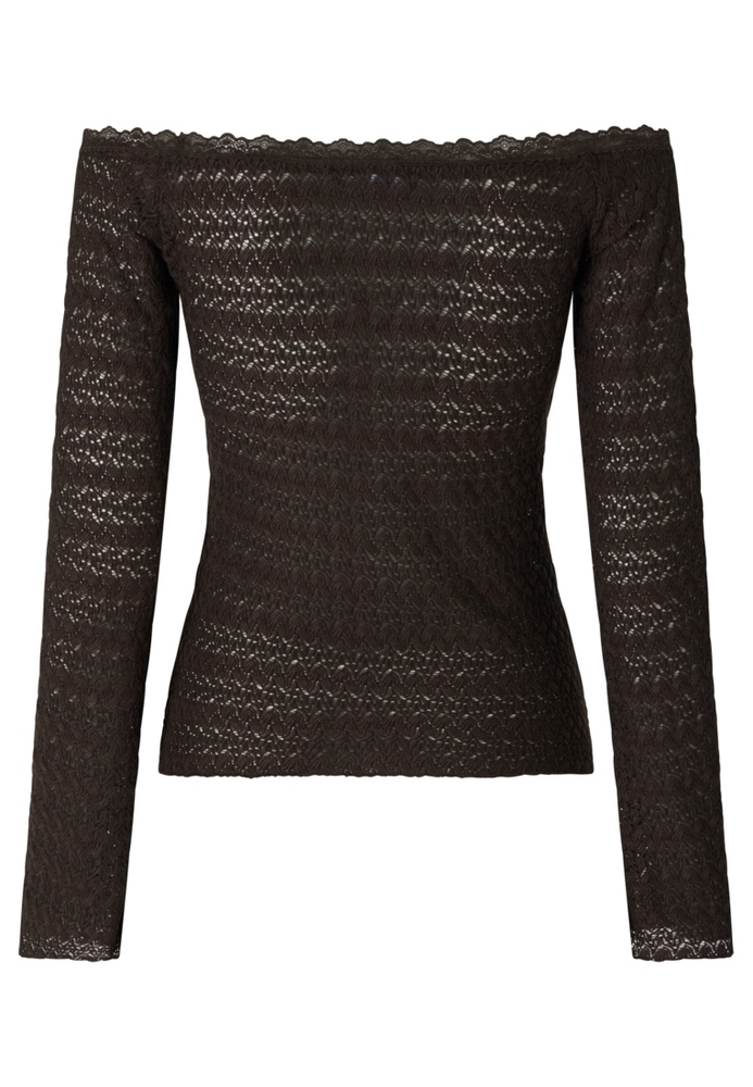 Carmenshirt mit Spitzenkante