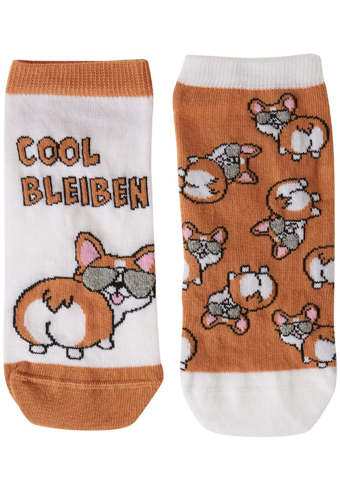 Sneaker-Socken mit Hündchen-Motiv