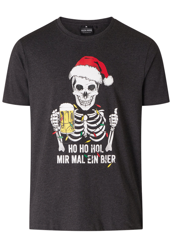 T-Shirt mit Santa-Claus-Skelett