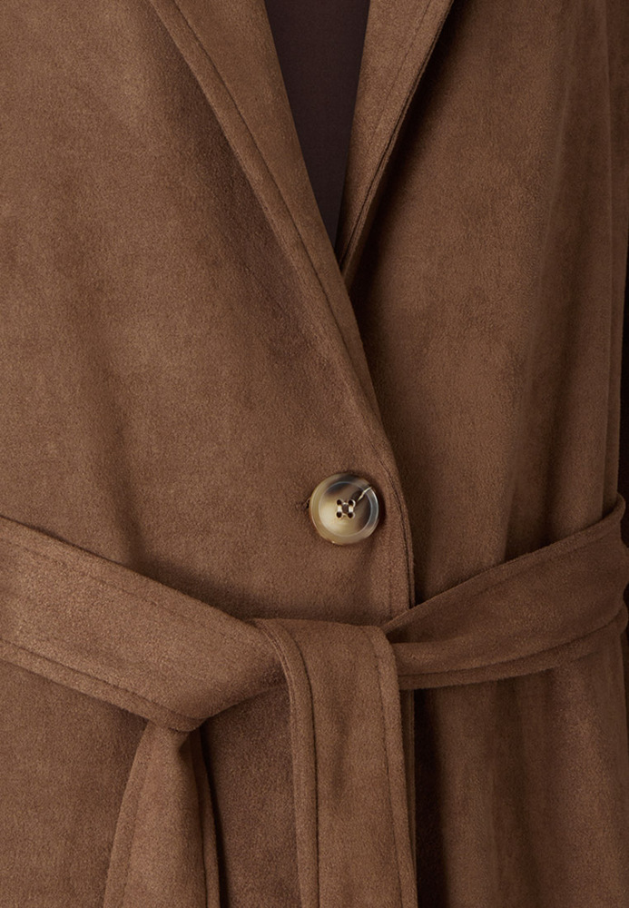 Trenchcoat im Velourleder-Optik