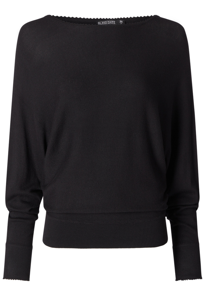 Fledermauspulli mit Wellenkante