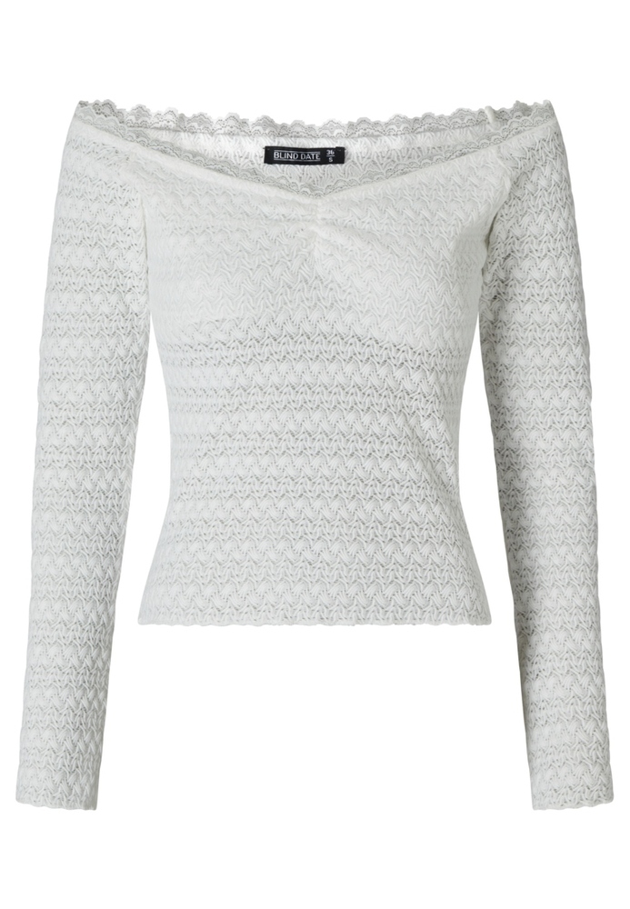 Carmenshirt mit Spitzenkante