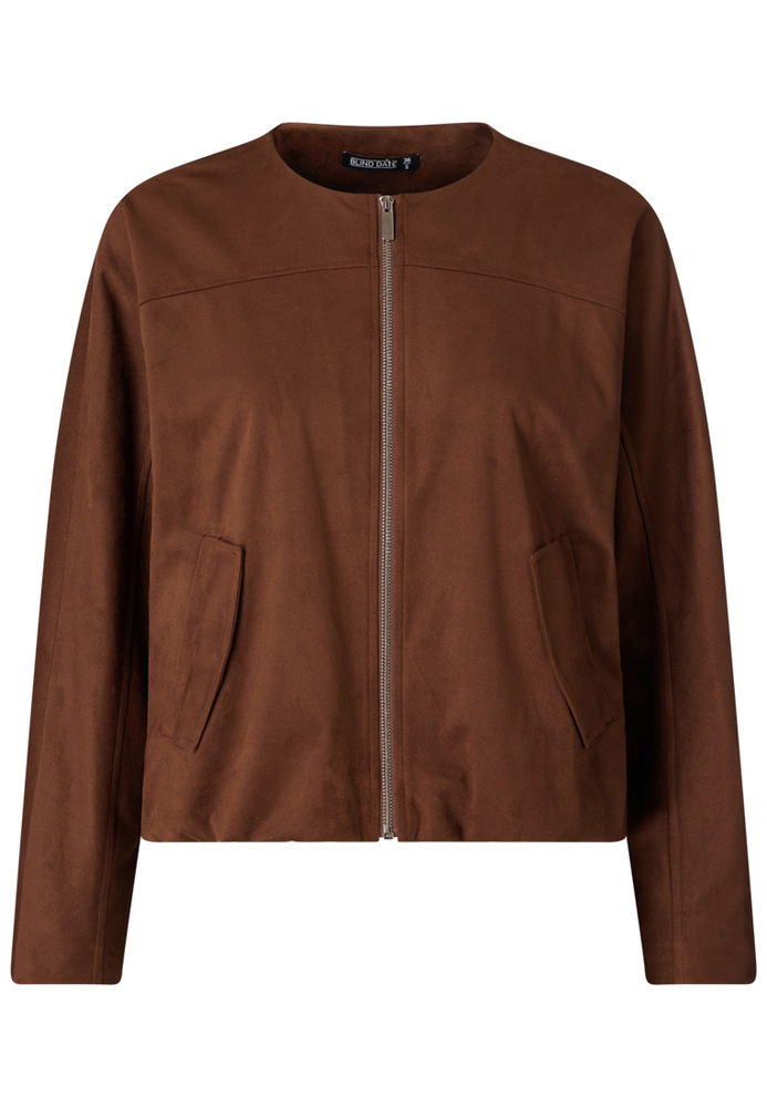 Blousonjacke in Veloursleder-Optik