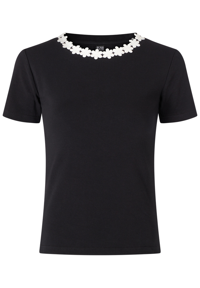 Shirt mit Blumenborte