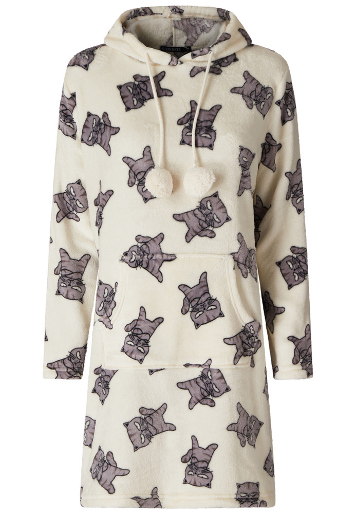 Fleece-Kleid mit All-Over-Print