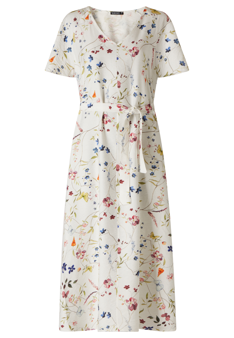 Langes Kleid mit Blumen-Print