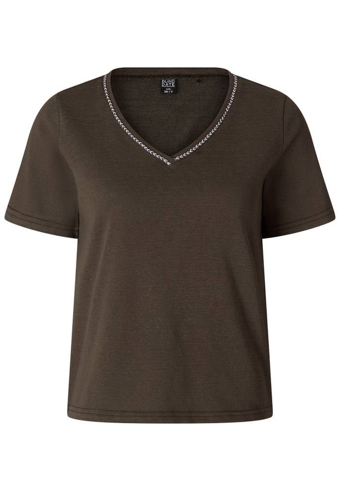 T-Shirt mit Flechtband-Detail