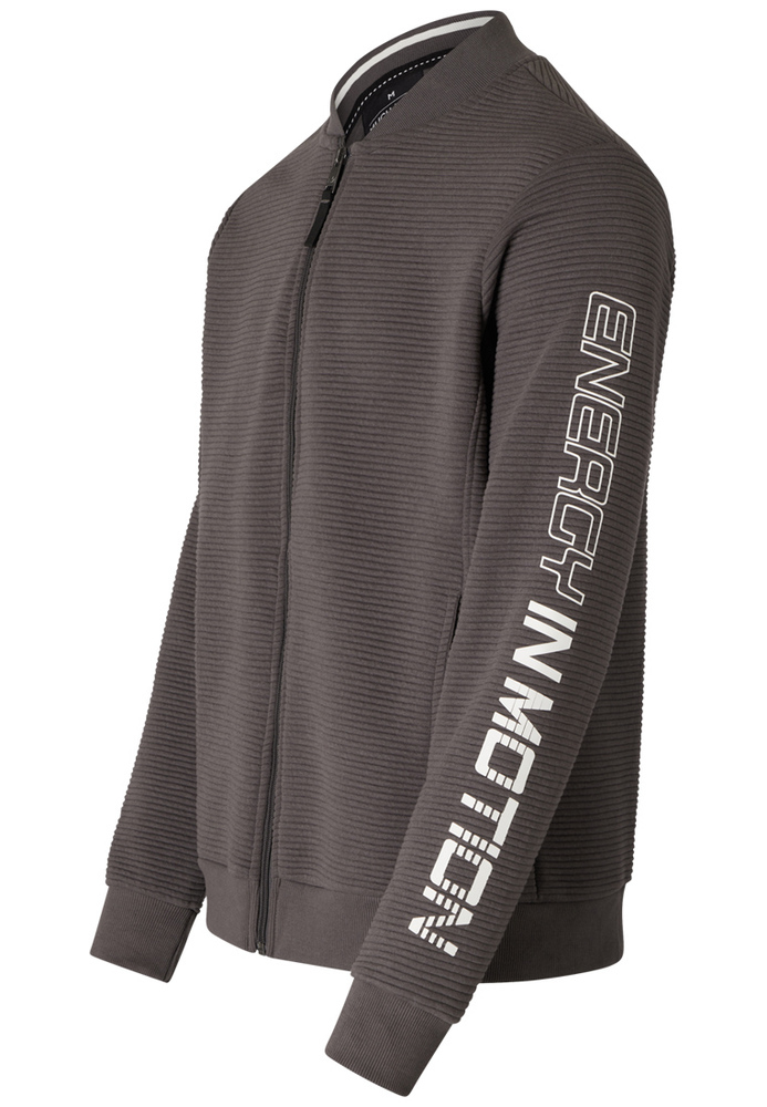 Sweatjacke mit All-Over-Struktur