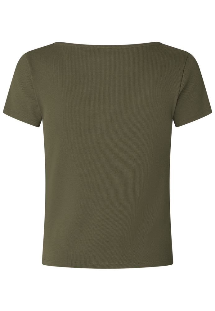 Rippshirt mit Flechtdetail