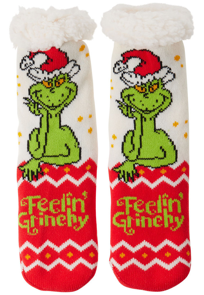 Kuschelsocken mit Grinch-Motiv Kuschelsocken mit Grinch-Motiv