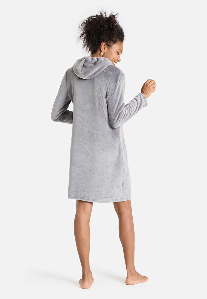 Fleece-Kleid mit Katzen-Motiv