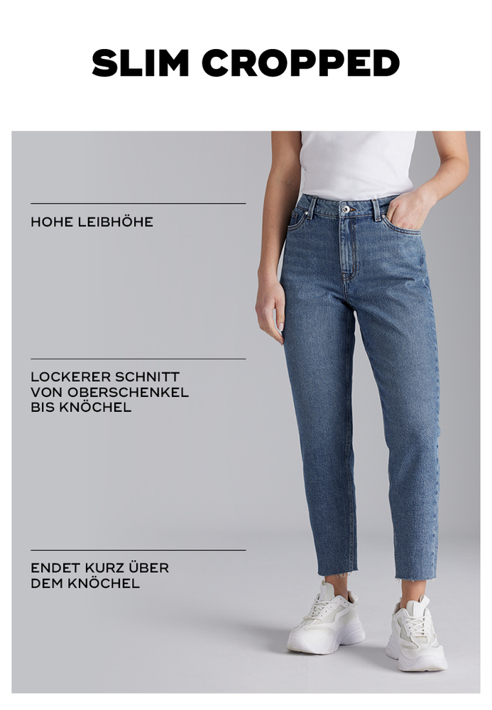 High Waist Slim Cropped Jeans