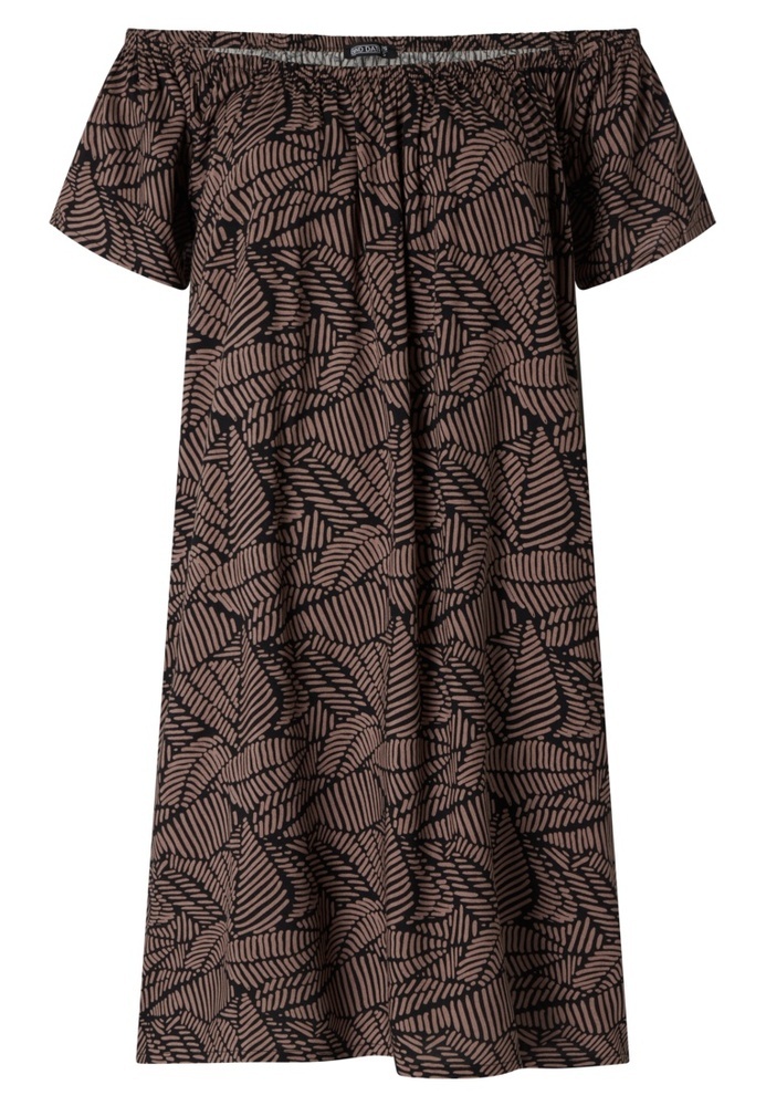 Carmenkleid mit Blattmuster