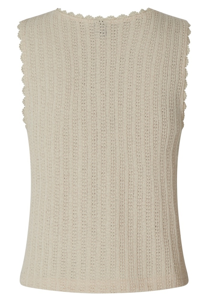 Strickweste mit Häkelkante