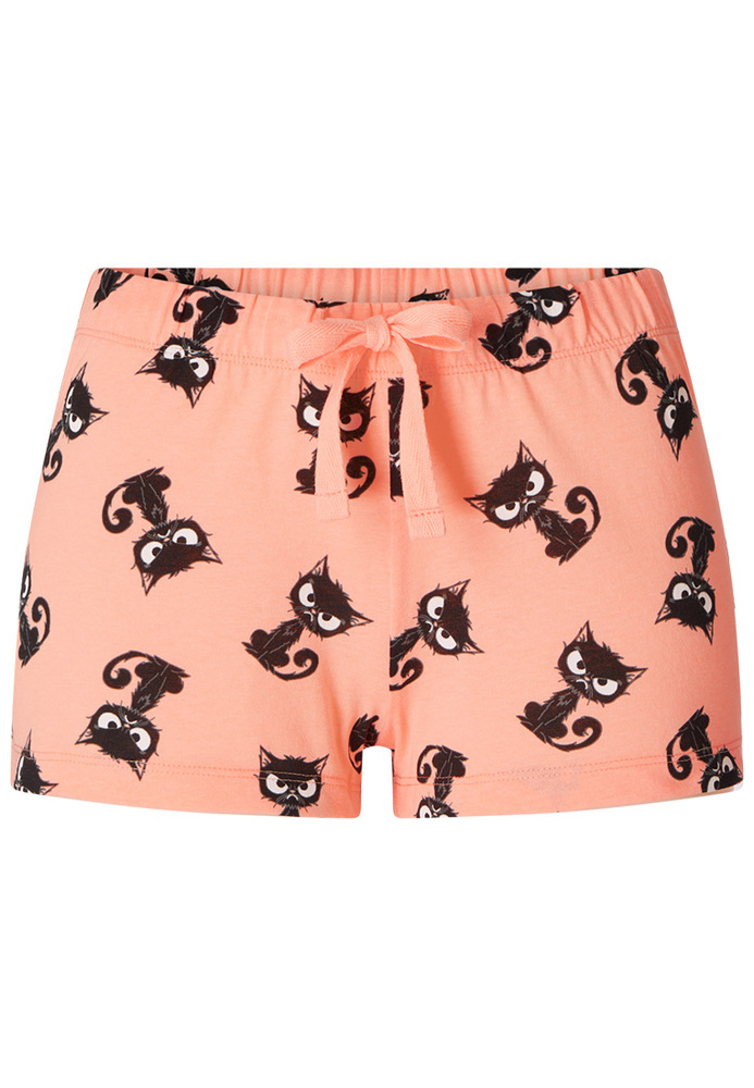 Pyjama-Shorts mit Katzen-Motiv