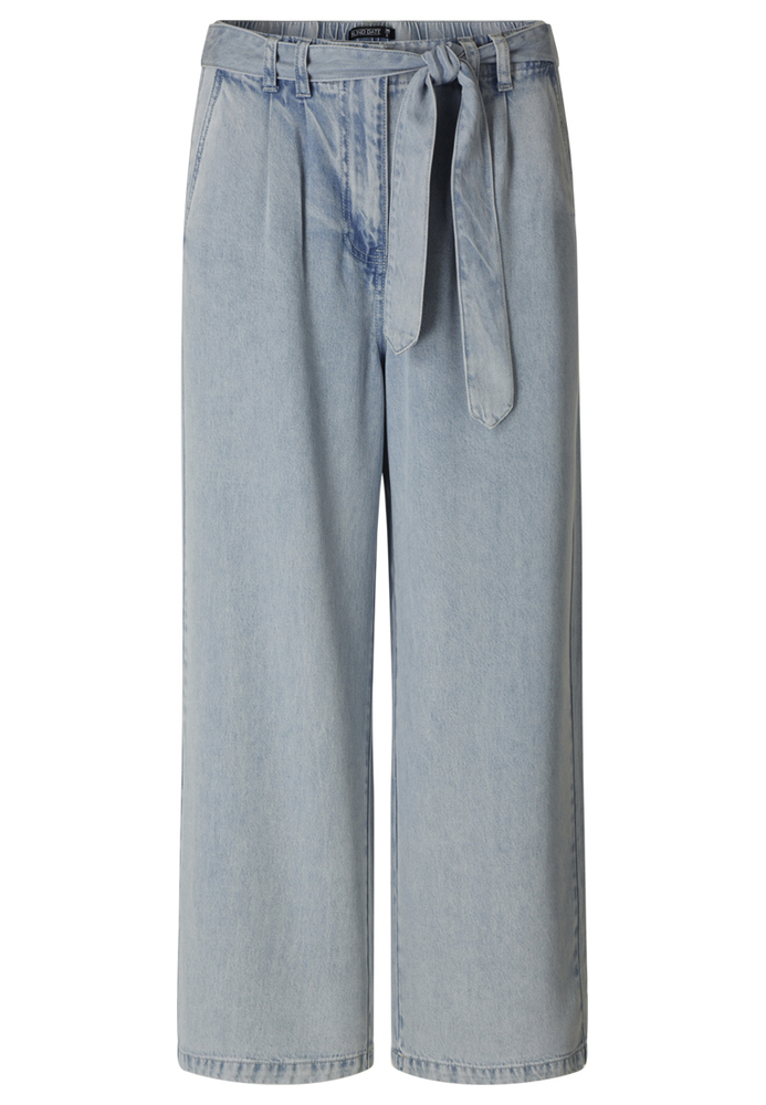 Bundfalten-Hose in Denim-Look