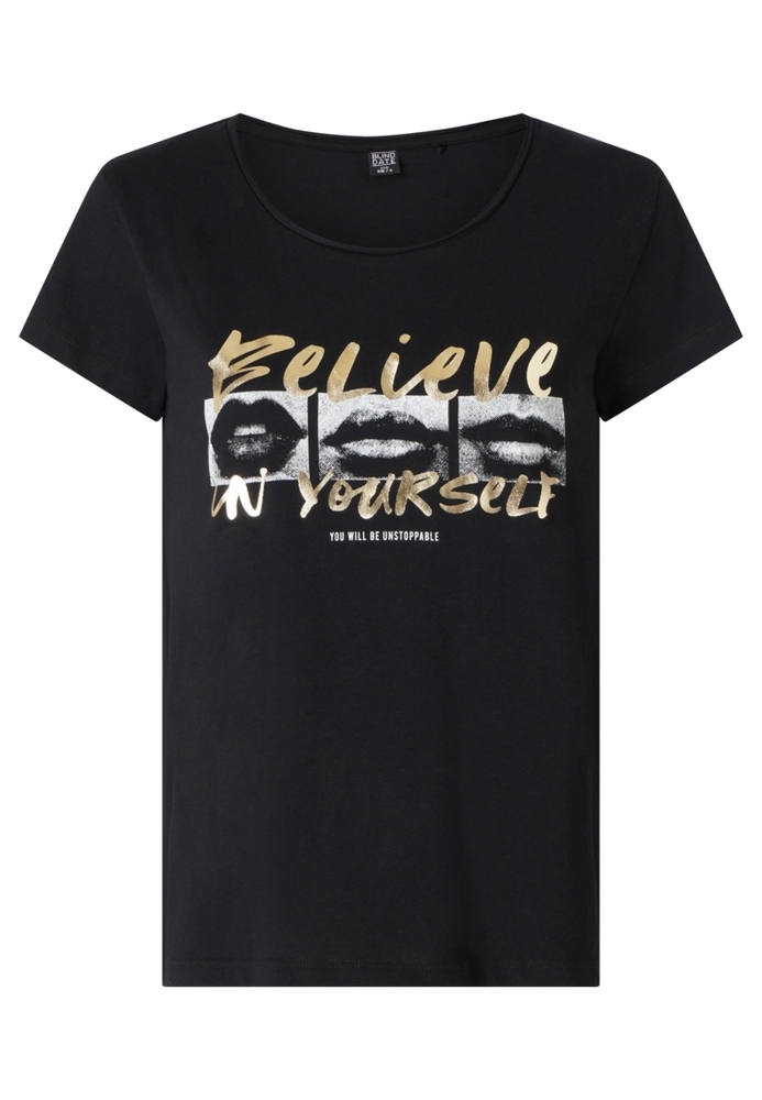 T-Shirt mit Metallic-Print