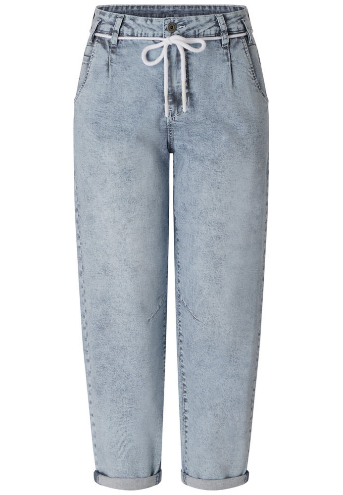 Barrel-Jeans mit All-Over-Muster