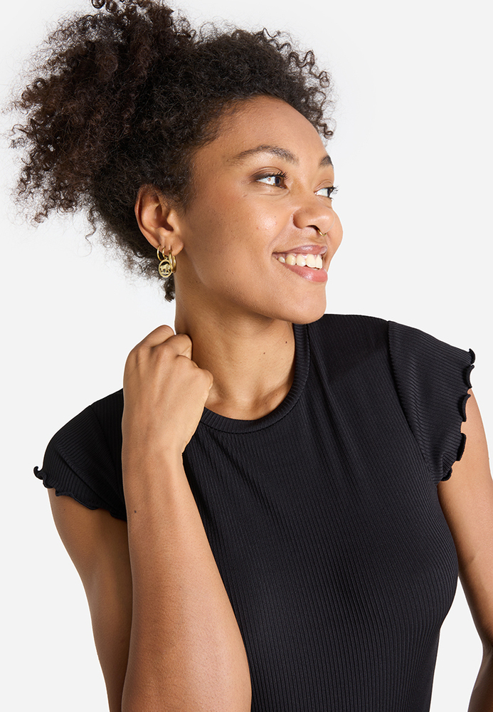 Pyjama-Top mit Rollkante