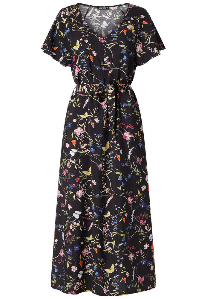 Langes Kleid mit Blumen-Print