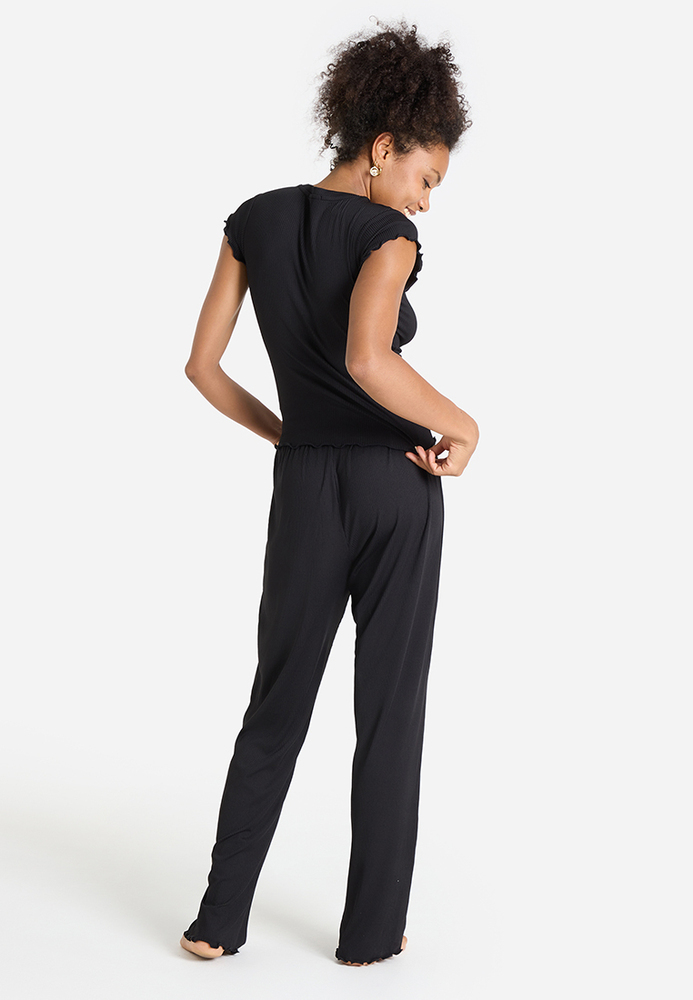 Pyjama-Hose mit Rollkante