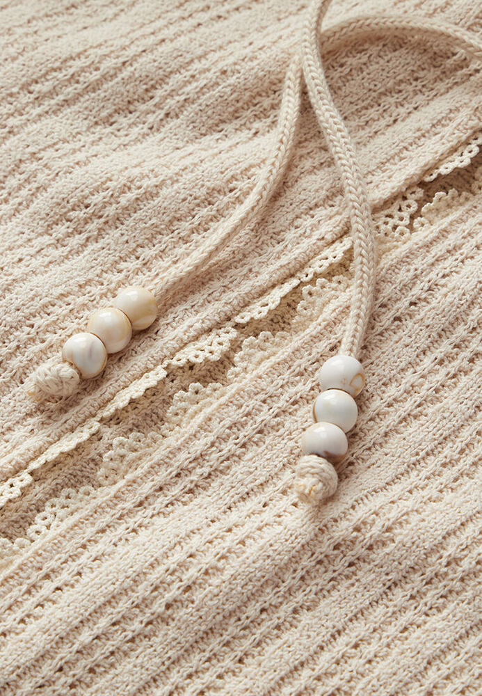 Strickweste mit Häkelkante