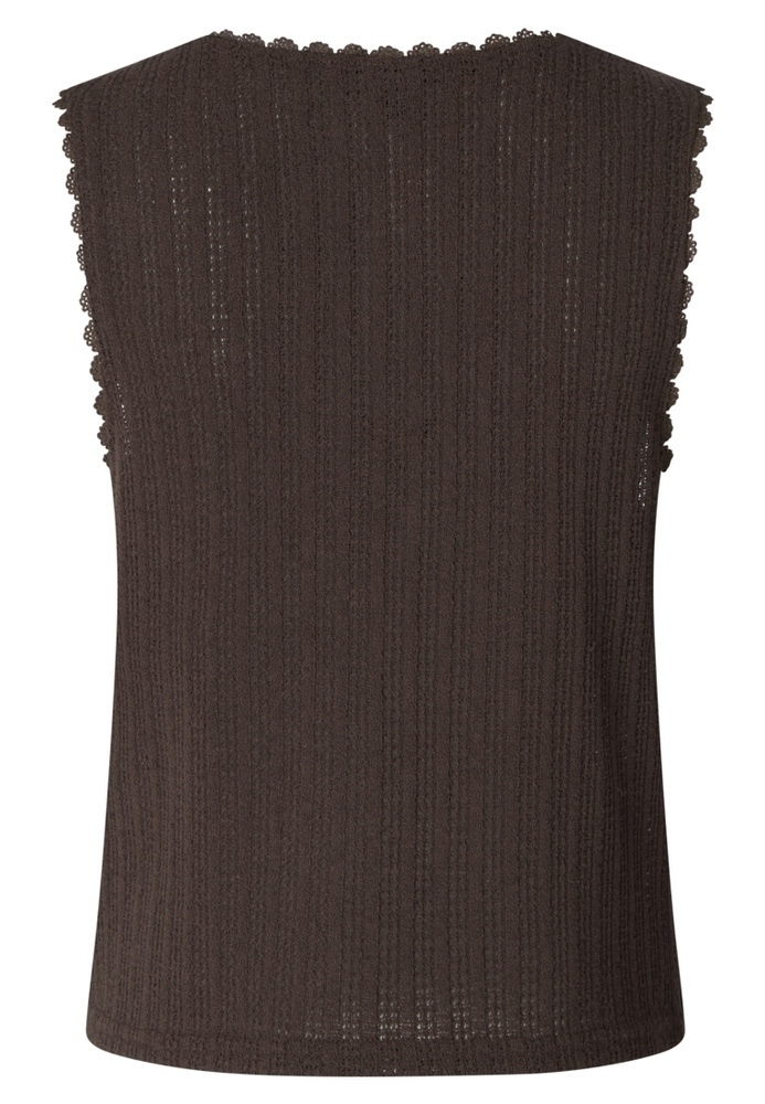 Strickweste mit Häkelkante