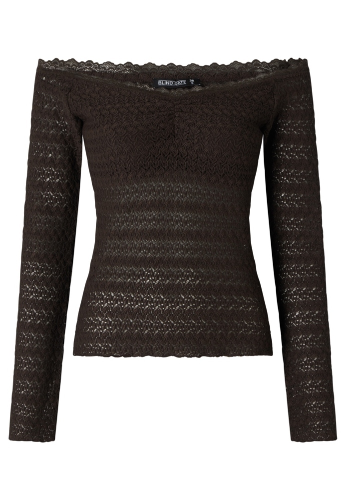 Carmenshirt mit Spitzenkante