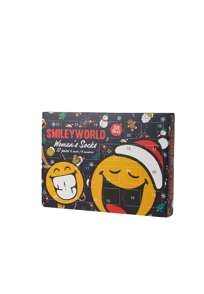 Adventskalender mit Smiley-Socken