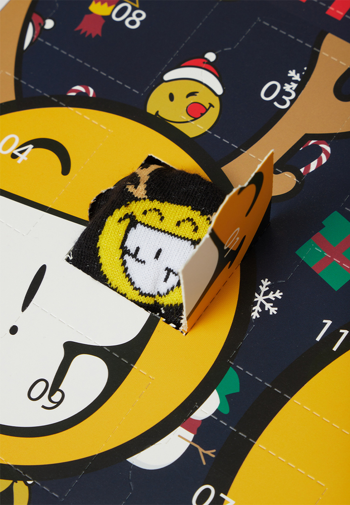 Adventskalender mit Smiley-Socken Adventskalender mit Smiley-Socken