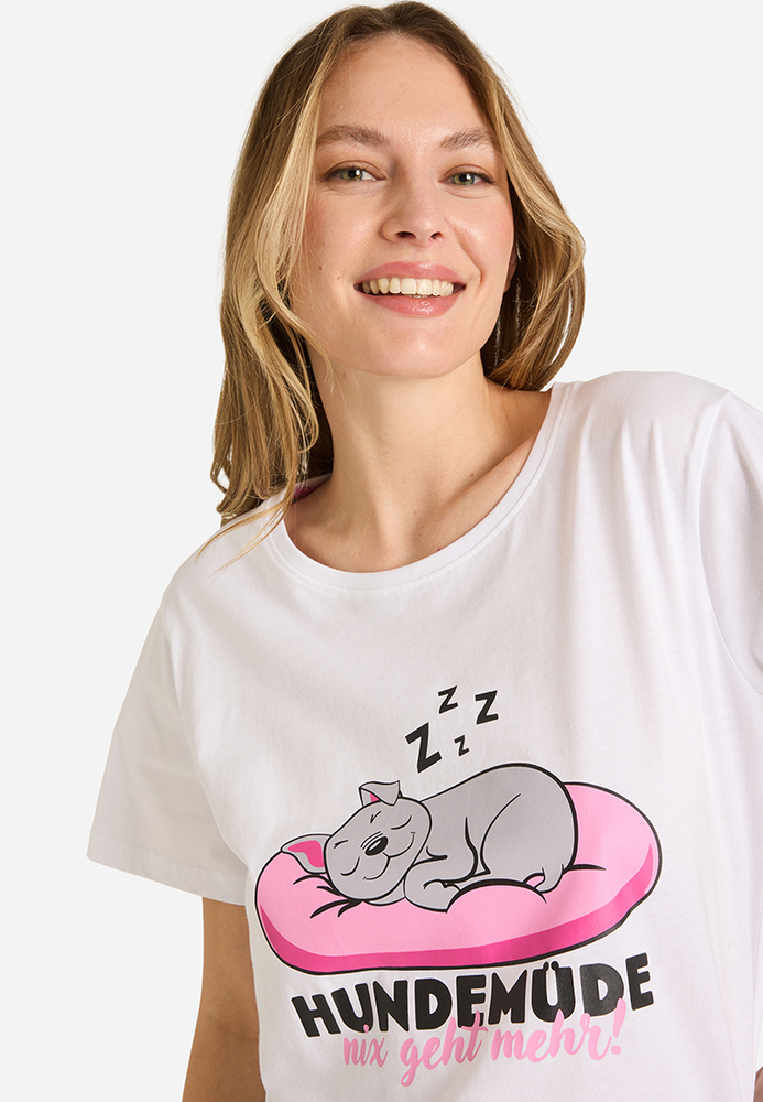 Pyjama-Shirt mit Hunde-Motiv
