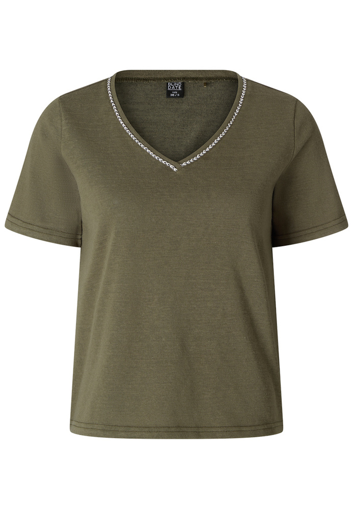 T-Shirt mit Flechtband-Detail