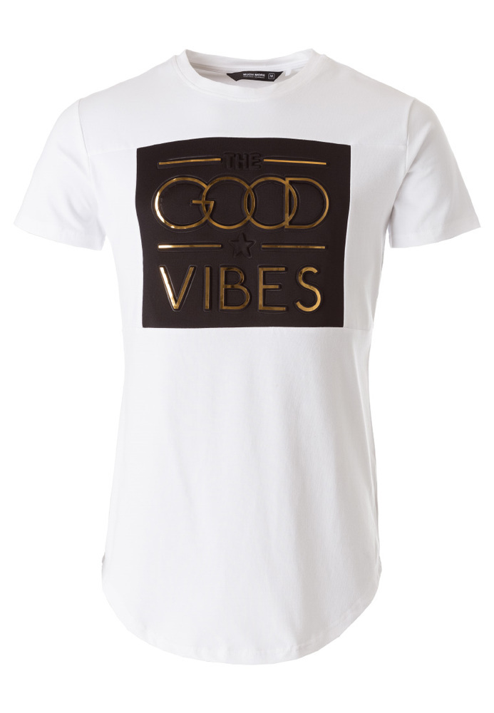 Long T-Shirt mit 3D-Schriftzug-Print