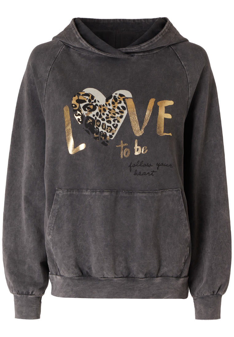 Hoodie mit Leo Muster 36/S grau 2008162030017 - Main Image